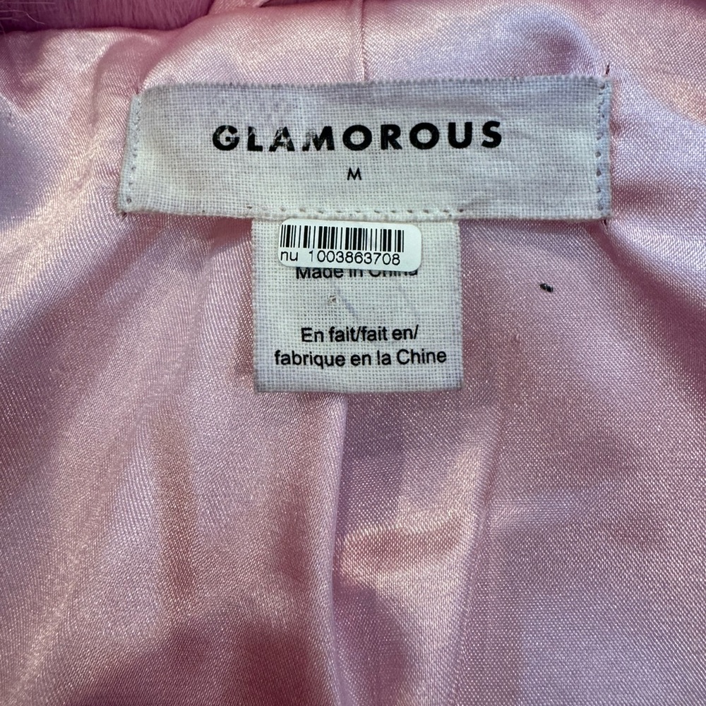 Glamorous Pink Faux Fur Jacket size M - Picture 9 of 12